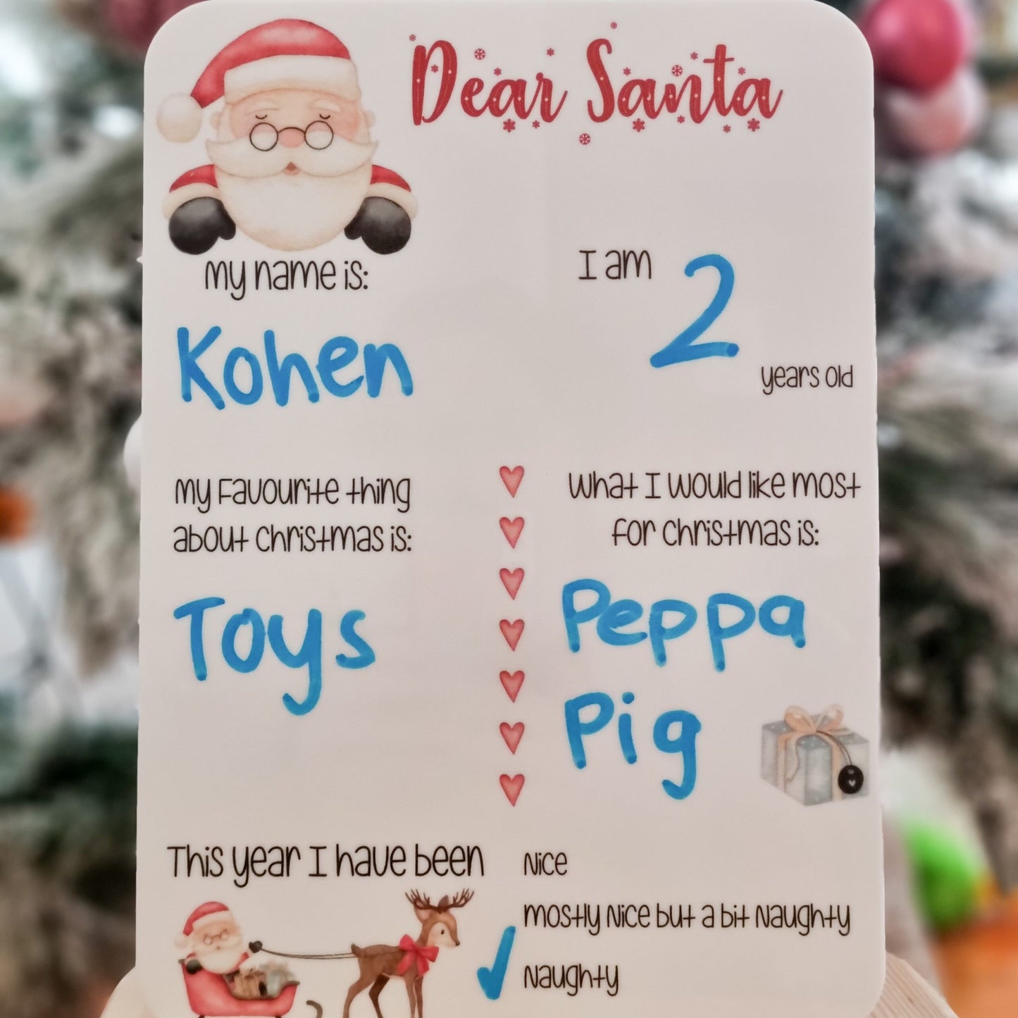 Dear Santa Plaque