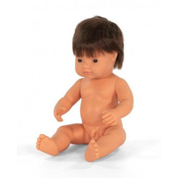 Miniland Doll - 38cm Caucasian Brunette Boy