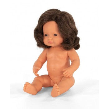 Miniland Doll - 38cm Caucasian Brunette Girl