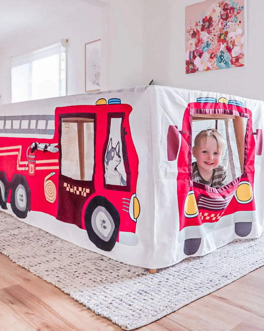 Table Tent Cubby - Fire Truck and Station