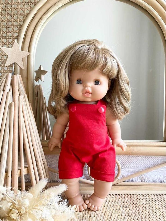 Red Overalls for 38cm Doll