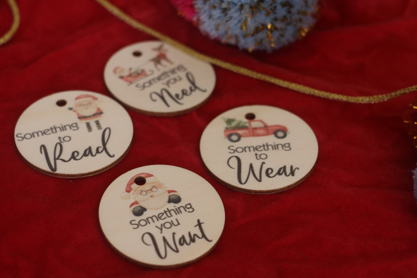 Christmas Gift Tags - Want, Wear, Need & Read on